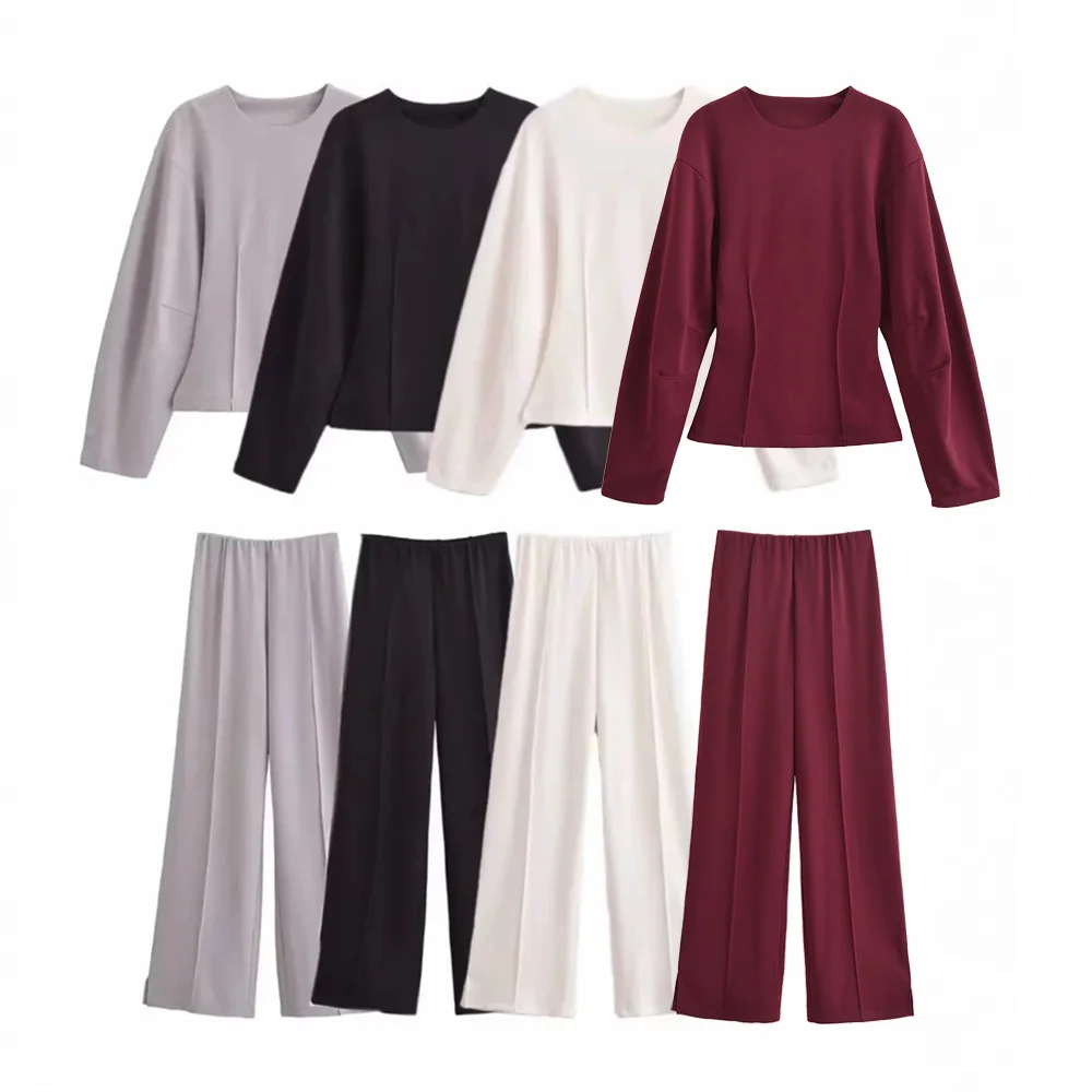 SuperAen European and American Women's Double-sided Round Neck Long-sleeved Tshirt Pant Two Pieces Set
SuperAen European and American Women's Double-sided Round Neck Long-sleeved Tshirt Pant Two Pieces Set