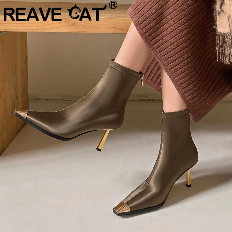 REAVE CAT модные женские эластичные ботинки на тонком каблуке 7,5 см, пикантные женские вечерние ботильоны, размер 41 42
REAVE CAT модные женские эластичные ботинки на тонком каблуке 7,5 см, пикантные женские вечерние ботильоны, размер 41 42
