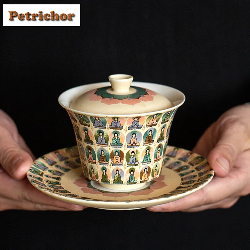 150ml Dunhuang Thousand Buddha Three Talents Gaiwan Japanese Tea Tureen Tea Bowl With Lid Kit Tea Making Cover Bowl Tea Items
150ml Dunhuang Thousand Buddha Three Talents Gaiwan Japanese Tea Tureen Tea Bowl With Lid Kit Tea Making Cover Bowl Tea Items