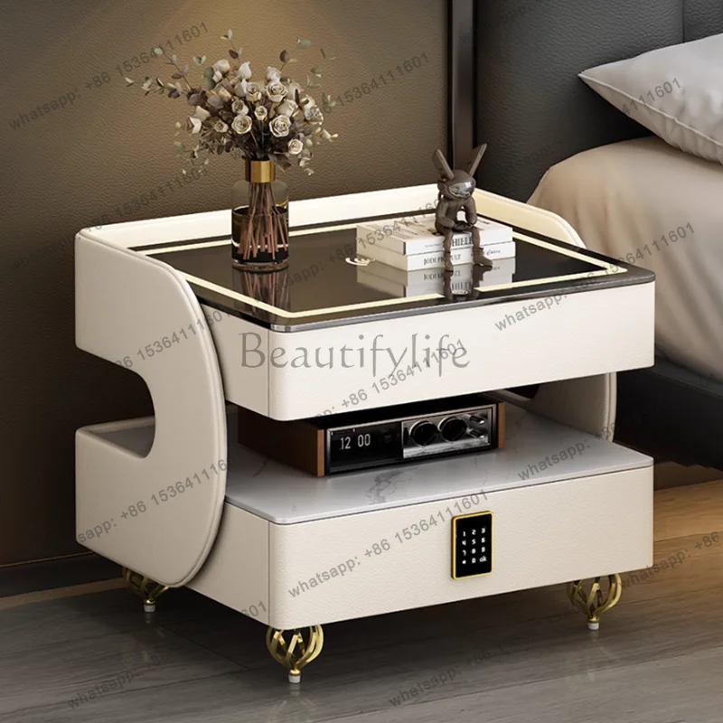 Modern Designer Nightstands With Lock Minimalist Premium Aesthetic Bedside Table Metal Legs Glamour Table De Nuit Furnitures
Modern Designer Nightstands With Lock Minimalist Premium Aesthetic Bedside Table Metal Legs Glamour Table De Nuit Furnitures