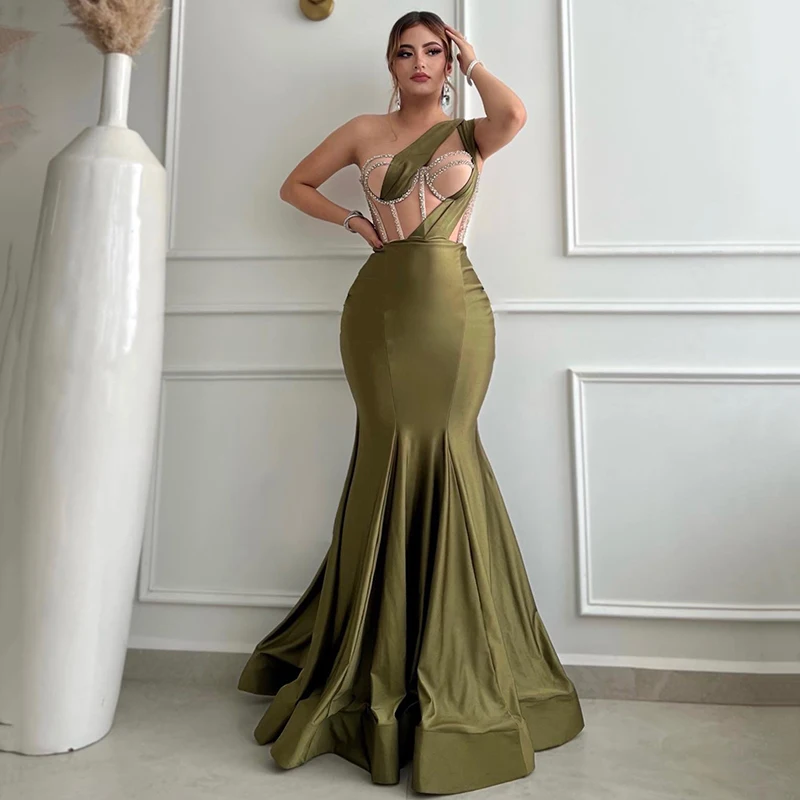 Eightree Formal Mermaid Wedding Dresses Saudi Arabia One Shoulder Beadings Bridal Dress Sexy Evening Wedding Gowns Custom Size
Eightree Formal Mermaid Wedding Dresses Saudi Arabia One Shoulder Beadings Bridal Dress Sexy Evening Wedding Gowns Custom Size
