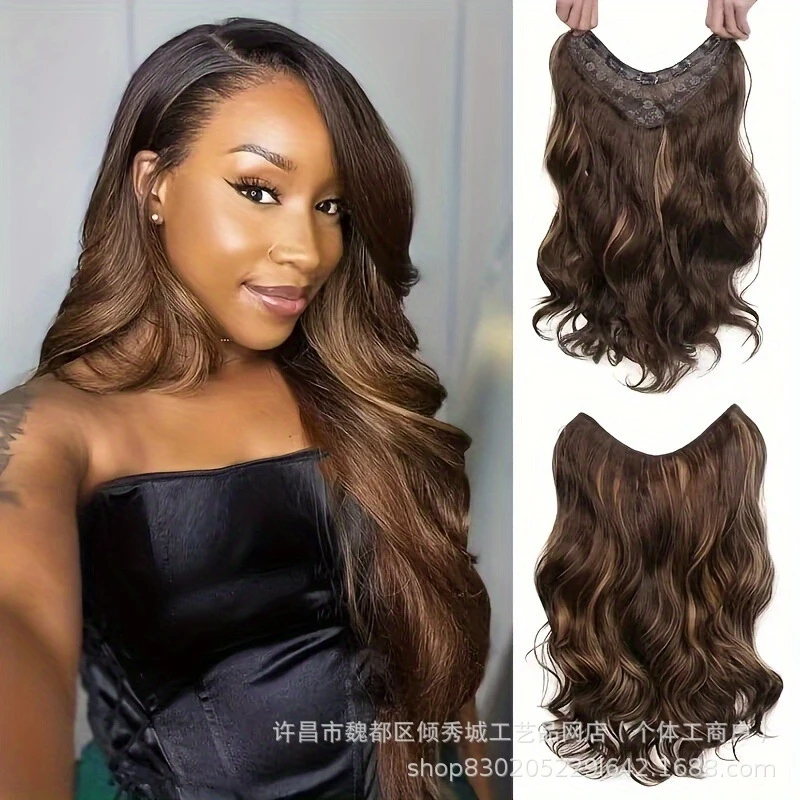 Women's V-shaped synthetic , one-piece seamless hair volume enhancer, natural curly hairpiece
Women's V-shaped synthetic , one-piece seamless hair volume enhancer, natural curly hairpiece