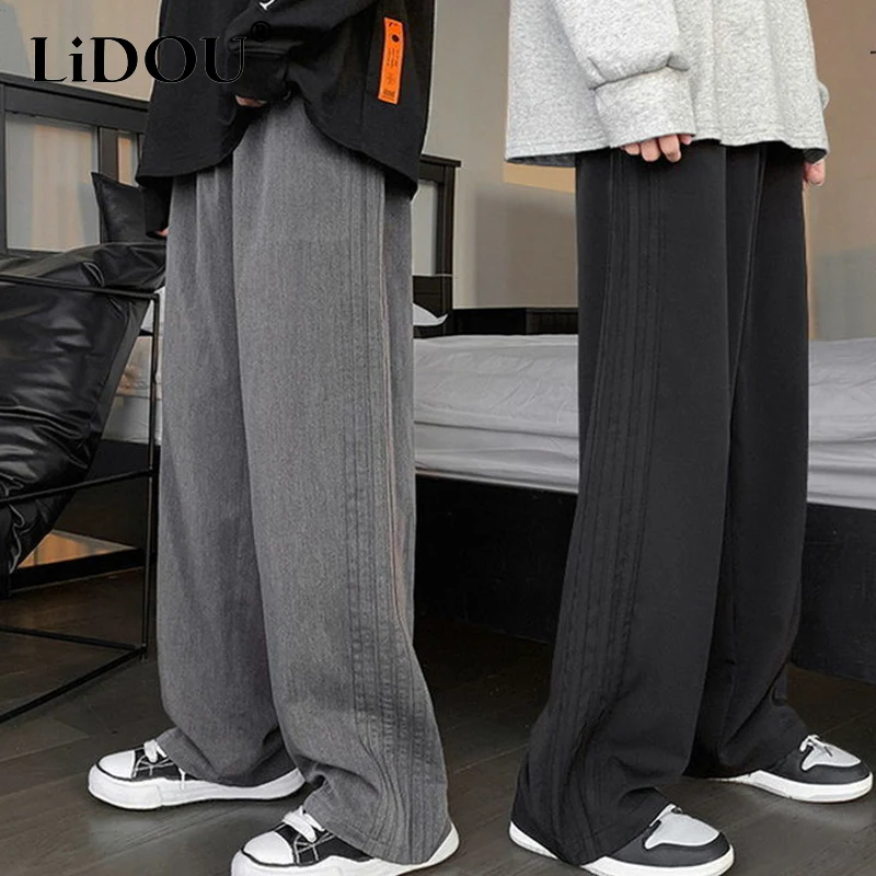2022Autumn Winter New Fashion Elastic Waist Casual Loose Fleece Warm Trousers Vintage Black Gray Streetwear Baggy Wide Leg Pants
2022Autumn Winter New Fashion Elastic Waist Casual Loose Fleece Warm Trousers Vintage Black Gray Streetwear Baggy Wide Leg Pants