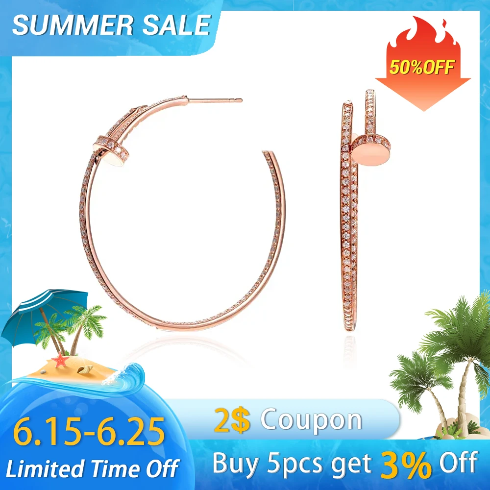 M-JAJA Rose Gold Moissanite Diamond Hoop Earrings for Women S925 Sterling Silver Big Earrings 18K White Gold Plated Fine Jewelry
M-JAJA Rose Gold Moissanite Diamond Hoop Earrings for Women S925 Sterling Silver Big Earrings 18K White Gold Plated Fine Jewelry