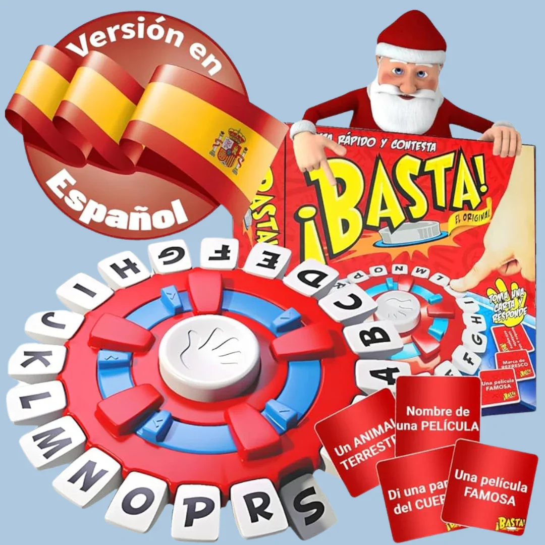 Spanish Basta Game - Fast-paced Letter Board Game for Adults & Kids, Educational Spanish Language Learning Party Toy, Family Fun
Spanish Basta Game - Fast-paced Letter Board Game for Adults & Kids, Educational Spanish Language Learning Party Toy, Family Fun