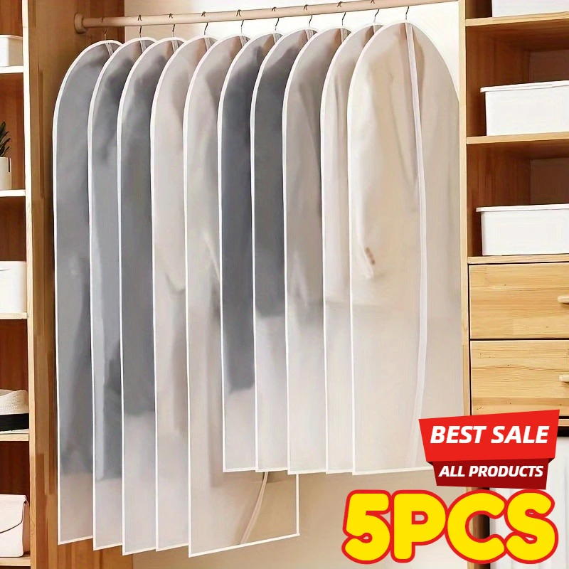 5PCS Clothes Hanging Dust Cover Wedding Dress Cover Storage Bag Transparent Fully Enclosed Clothes Cover With Zipper Suit Coat
5PCS Clothes Hanging Dust Cover Wedding Dress Cover Storage Bag Transparent Fully Enclosed Clothes Cover With Zipper Suit Coat