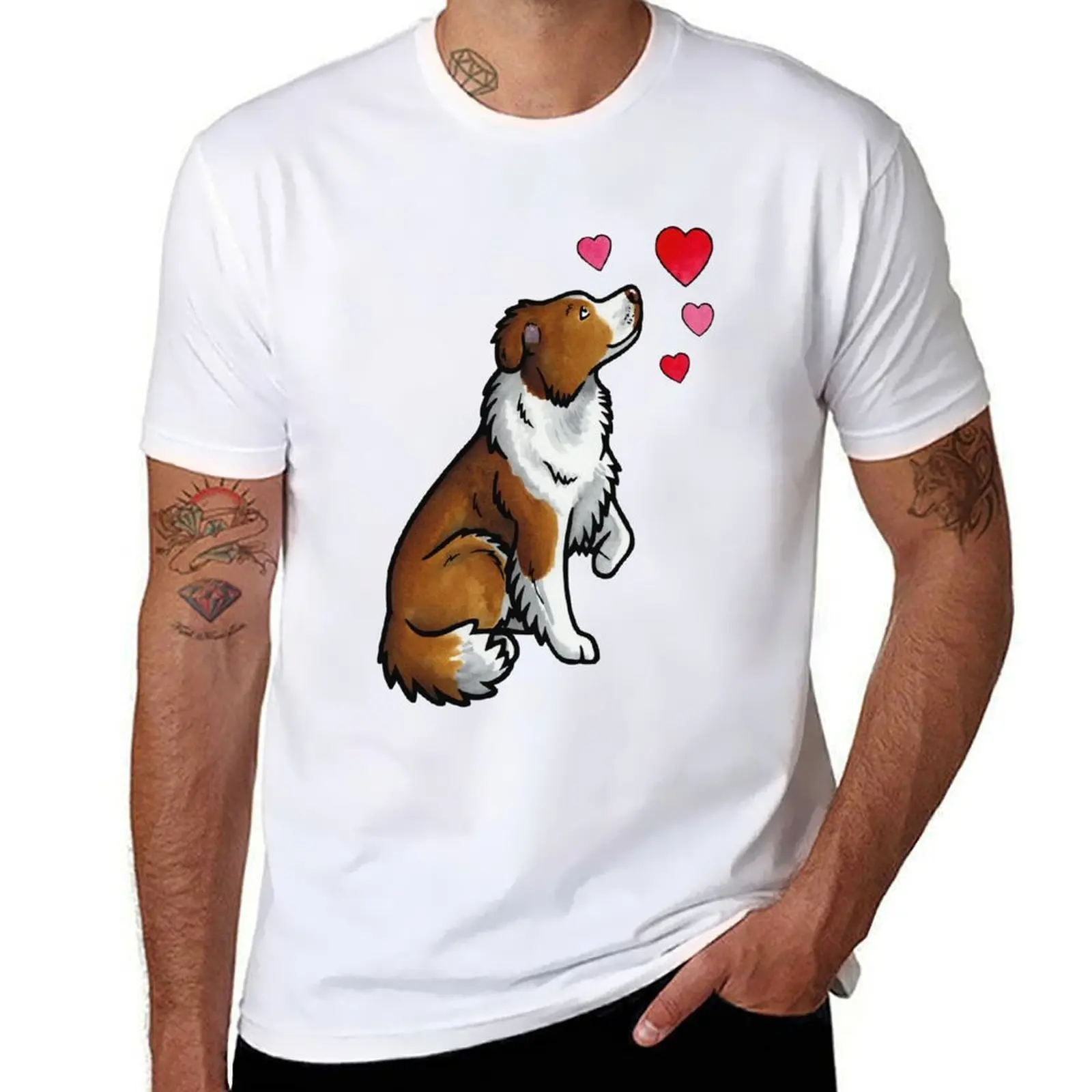 Border Collie love (red) T-Shirt t shirt man casual anime tshirt T-Shirt
Border Collie love (red) T-Shirt t shirt man casual anime tshirt T-Shirt