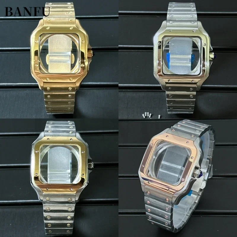 316L Steel Bracelet Electroplated or NH35/36/4R/7S Movements Watch Accessories Square Gold Silver Watch Case 38mm with 27MM Dial
316L Steel Bracelet Electroplated or NH35/36/4R/7S Movements Watch Accessories Square Gold Silver Watch Case 38mm with 27MM Dial