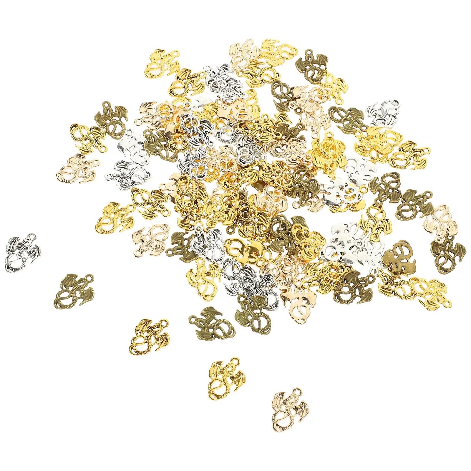 100pcs Vintage Alloy Dragon Charms Pendant DIY Crafts Metal Hanging Decorations Year of The Dragon Jewelry Making
100pcs Vintage Alloy Dragon Charms Pendant DIY Crafts Metal Hanging Decorations Year of The Dragon Jewelry Making