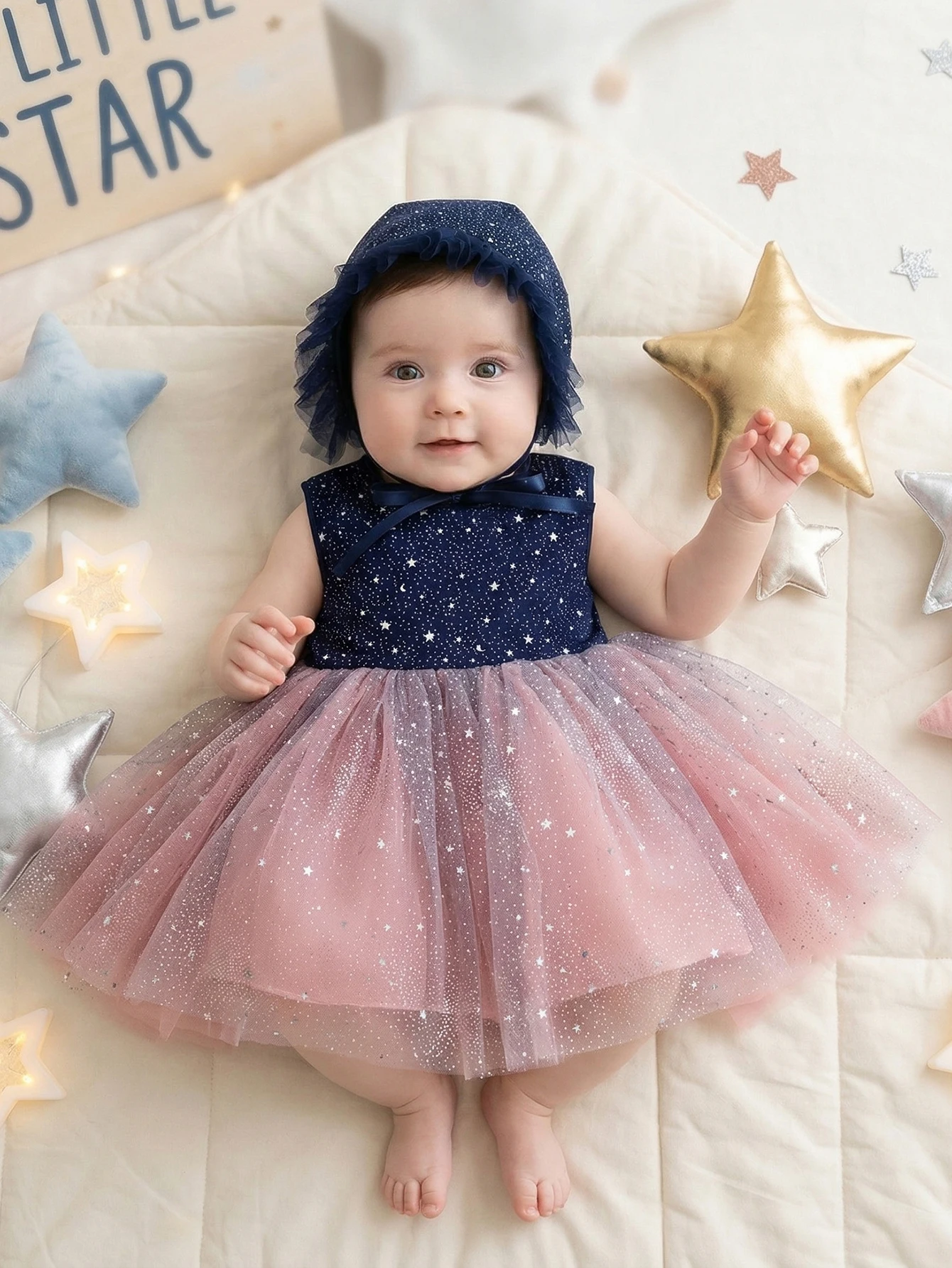 Baby Girls Starry Sky Dreamy Pink Skirt with Ruffled Netting Gown for Birthday Party, Elegant Princess Dress, Banquet, Weddings
Baby Girls Starry Sky Dreamy Pink Skirt with Ruffled Netting Gown for Birthday Party, Elegant Princess Dress, Banquet, Weddings