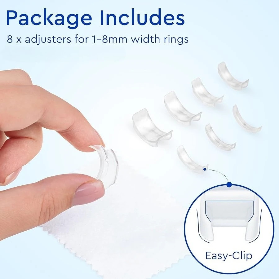 Upgrade 8pcs Ring Size Adjuster Transparent Inner Ring Size For Big Size Rings Invisible Ring Fixed Tightener Reducer Resizing 
Upgrade 8pcs Ring Size Adjuster Transparent Inner Ring Size For Big Size Rings Invisible Ring Fixed Tightener Reducer Resizing