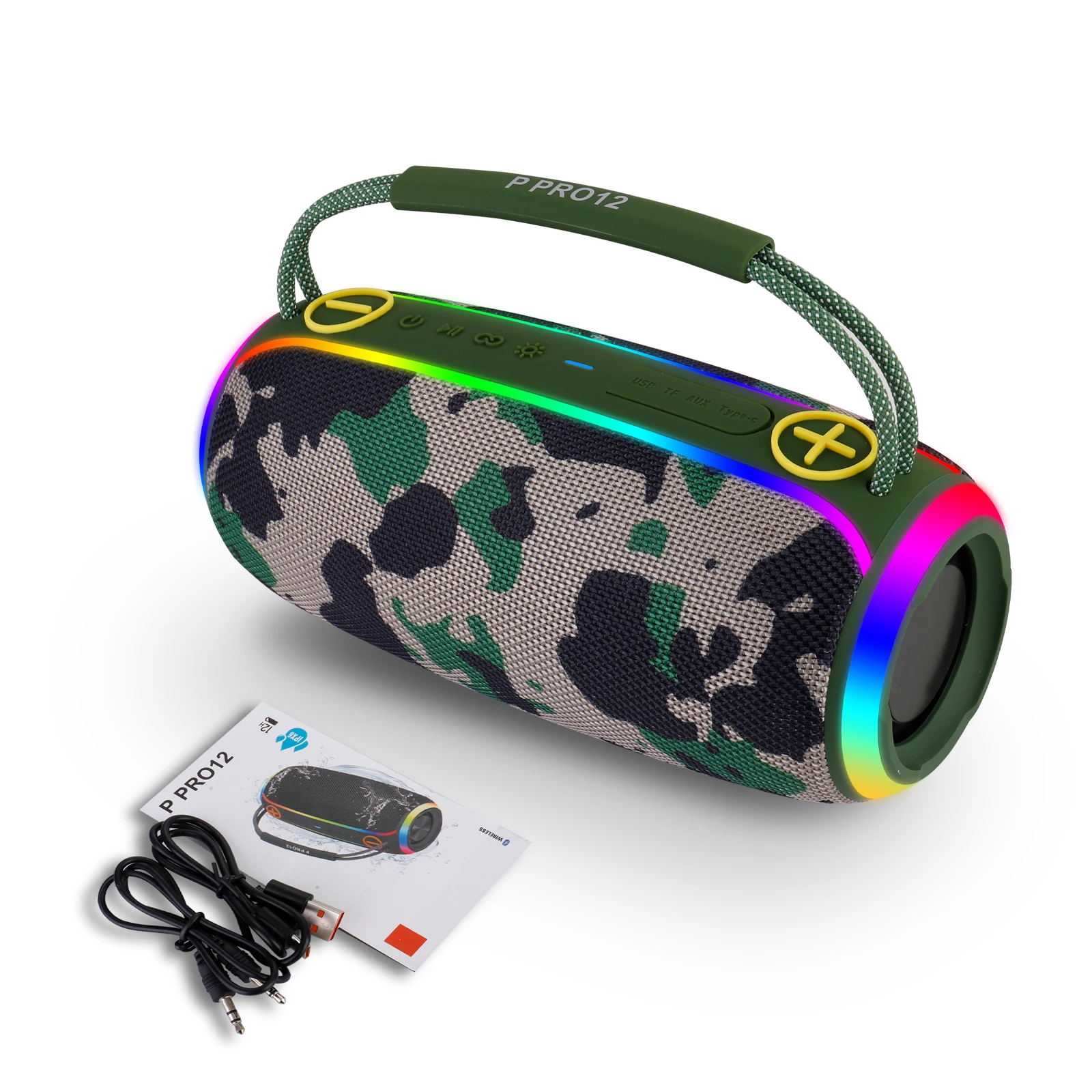 Pro12 Handle Boombox 20W Portable Wireless Bluetooth Speaker Waterproof IPX5 Outdoor Card Music Player LED for Home Party Stages
Pro12 Handle Boombox 20W Portable Wireless Bluetooth Speaker Waterproof IPX5 Outdoor Card Music Player LED for Home Party Stages