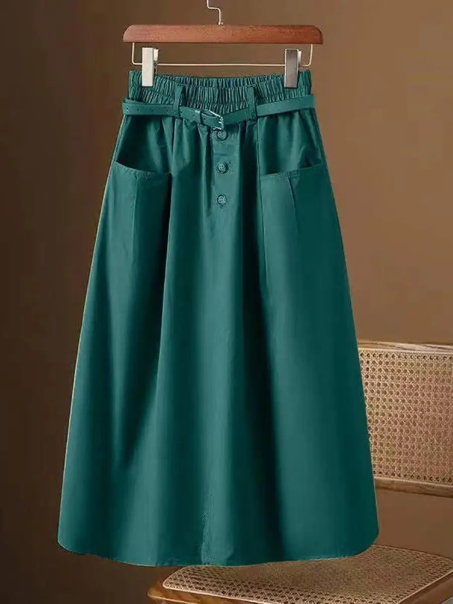 Fashionable Casual Three-Button Midi Skirt High Waist Loose Fit Spring Summer Women's Skirt Yang Jing Brand Commute Style
Fashionable Casual Three-Button Midi Skirt High Waist Loose Fit Spring Summer Women's Skirt Yang Jing Brand Commute Style