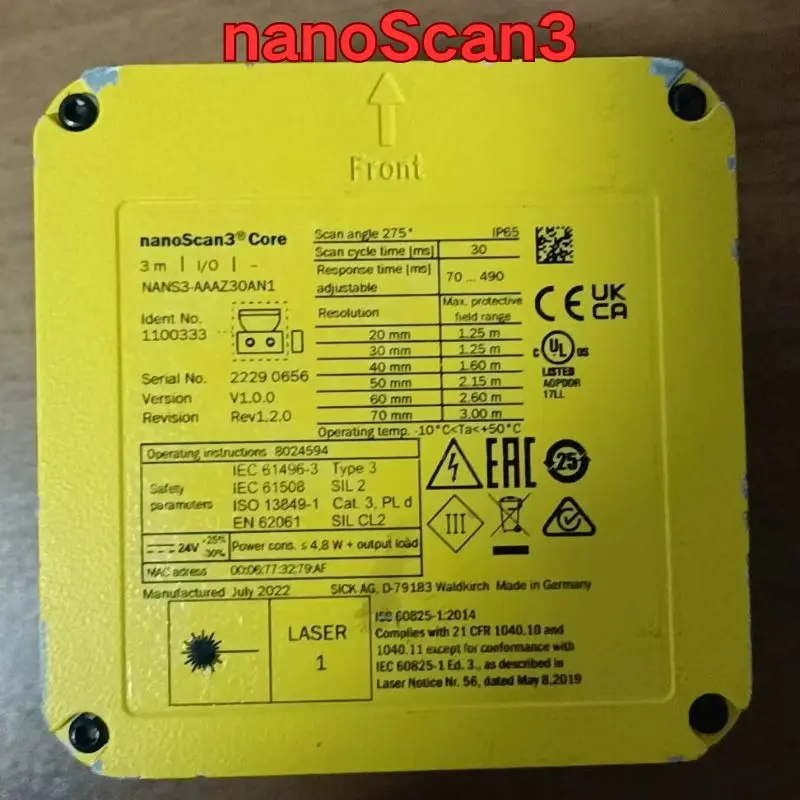 Бывший в употреблении тест функции сканера безопасности nanoScan3 NANA3-AAAZ30AN1 обычно
Бывший в употреблении тест функции сканера безопасности nanoScan3 NANA3-AAAZ30AN1 обычно