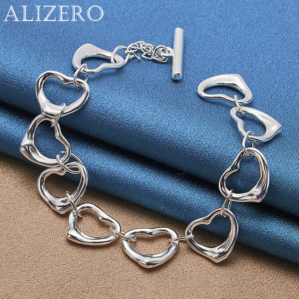 ALIZERO 925 Sterling Silver Bracelet Full Hearts Bracelets For Women Fashion Wedding Party Fine Jewelry Gifts
ALIZERO 925 Sterling Silver Bracelet Full Hearts Bracelets For Women Fashion Wedding Party Fine Jewelry Gifts