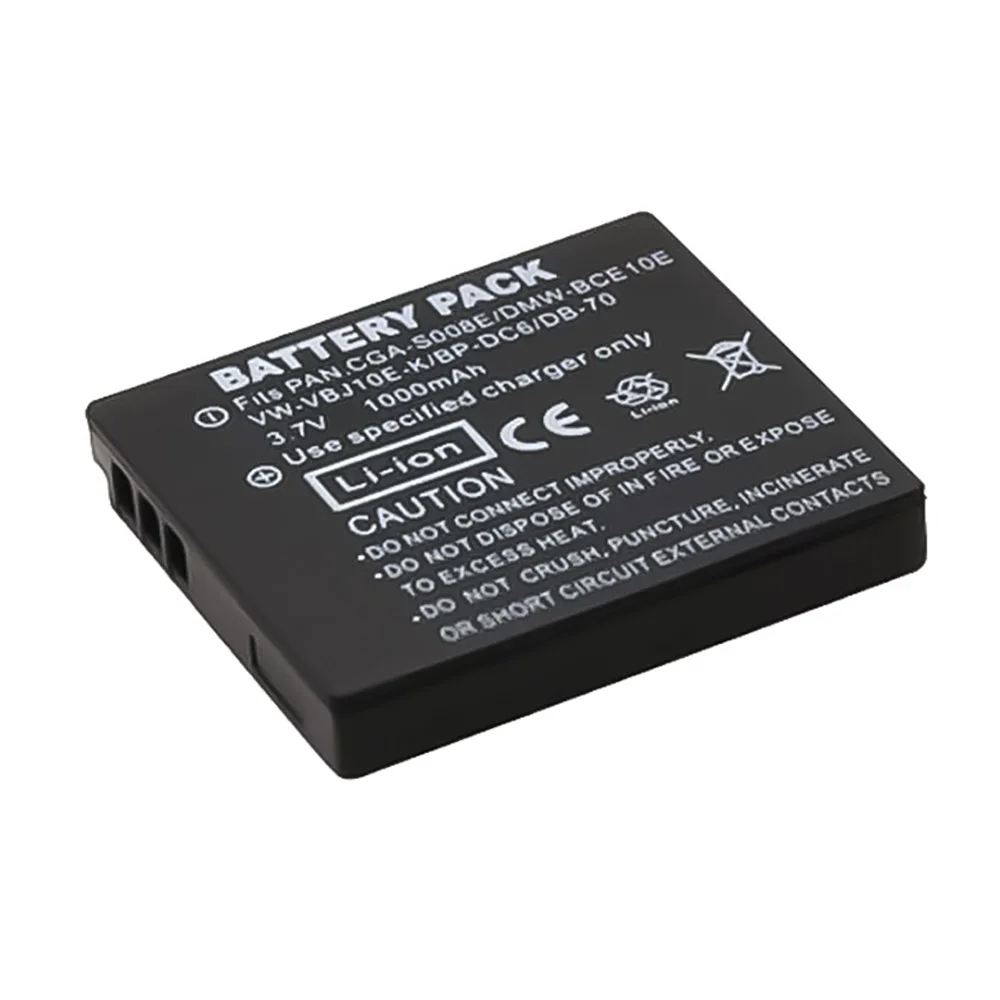CGA-S008E Battery CGA S008E For Panasonic DMW-BCE10E DB-70 BP-DC6 Digital Camera Batteries
CGA-S008E Battery CGA S008E For Panasonic DMW-BCE10E DB-70 BP-DC6 Digital Camera Batteries