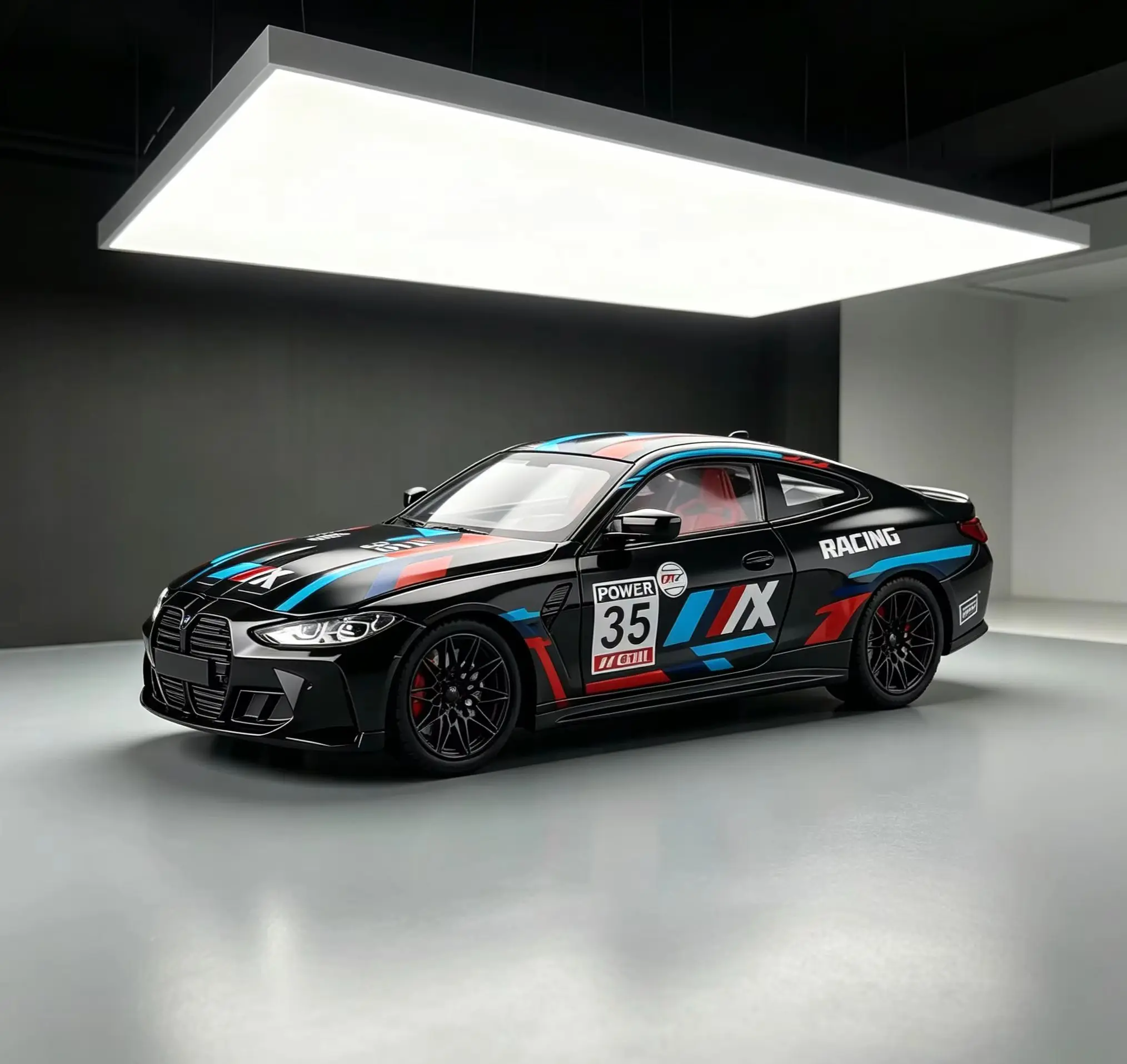 1:24 Scale BMW M4 Racing Livery Alloy Car Model Pull Back with Sound Light Simulation Vehicle Gift for Boys Adults
1:24 Scale BMW M4 Racing Livery Alloy Car Model Pull Back with Sound Light Simulation Vehicle Gift for Boys Adults