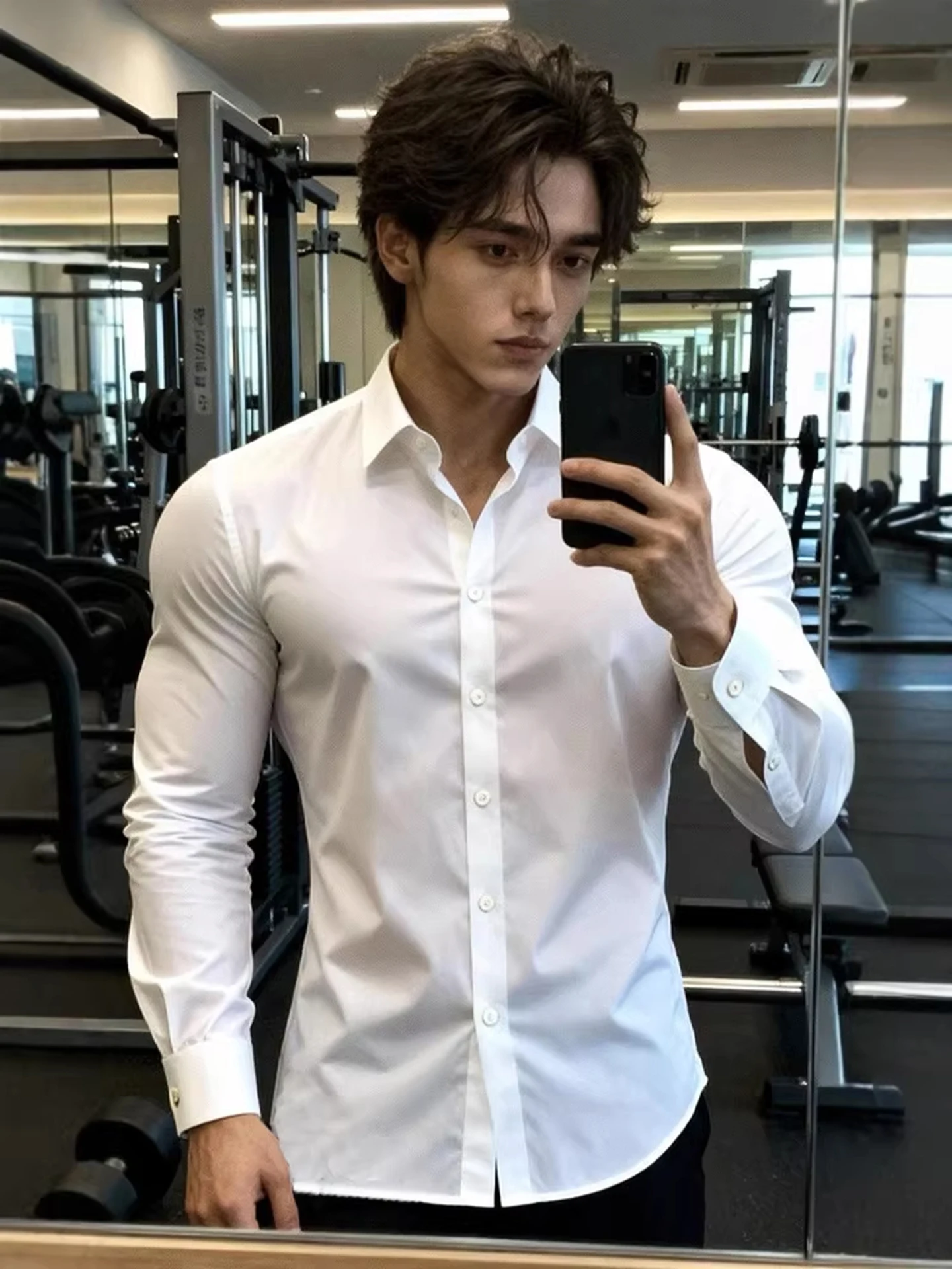 Cleanfit Neapolitan White Long Sve Men's irt Inner Wear Briti Sle Suit Casual Sensation Godfather irt Polyester Fiber
Cleanfit Neapolitan White Long Sve Men's irt Inner Wear Briti Sle Suit Casual Sensation Godfather irt Polyester Fiber