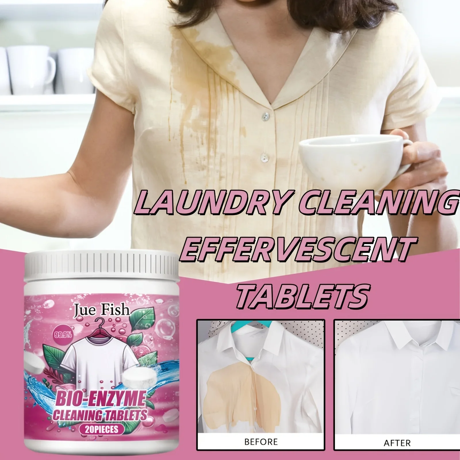 Effervescent Tablets for Laundry Cleaning with Powerful Stain Removal Ingredients That Quickly Eliminate Various Oil Food Stains
Effervescent Tablets for Laundry Cleaning with Powerful Stain Removal Ingredients That Quickly Eliminate Various Oil Food Stains