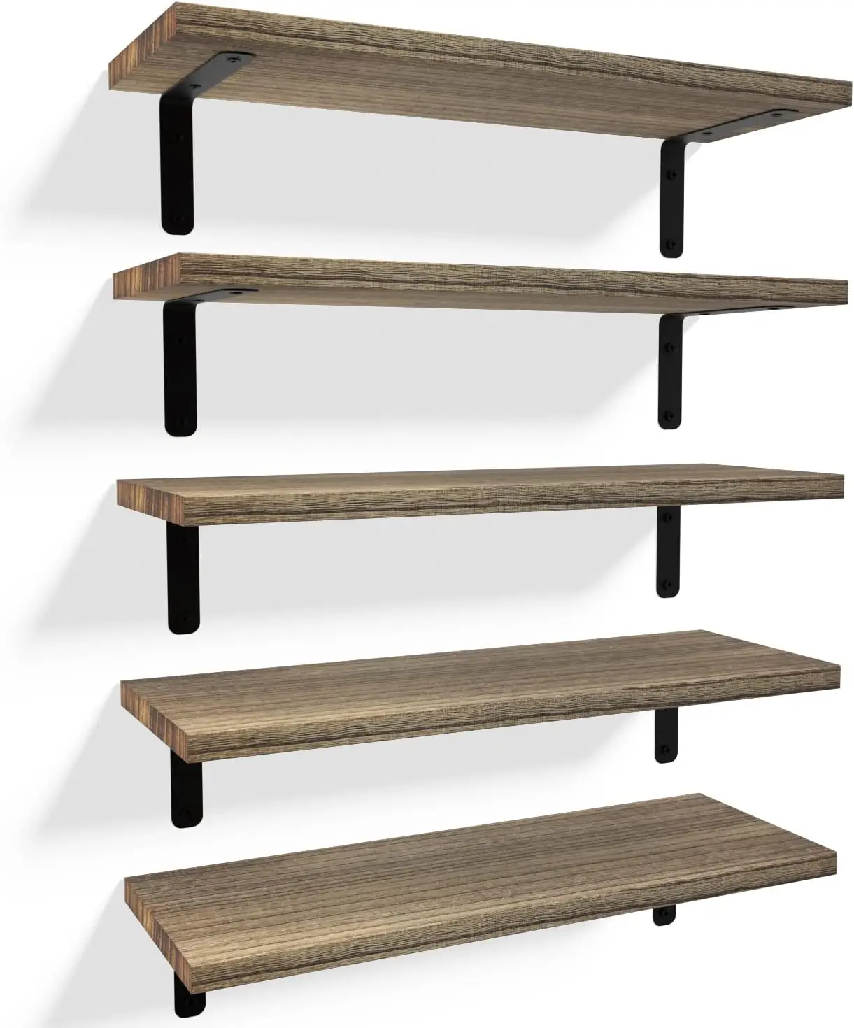 Rustic Wood Shelves Set of 5, Farmhouse Style Floating Shelf for Wall Décor, Hanging Shelves for Bathroom, Bedroom, Sto
Rustic Wood Shelves Set of 5, Farmhouse Style Floating Shelf for Wall Décor, Hanging Shelves for Bathroom, Bedroom, Sto