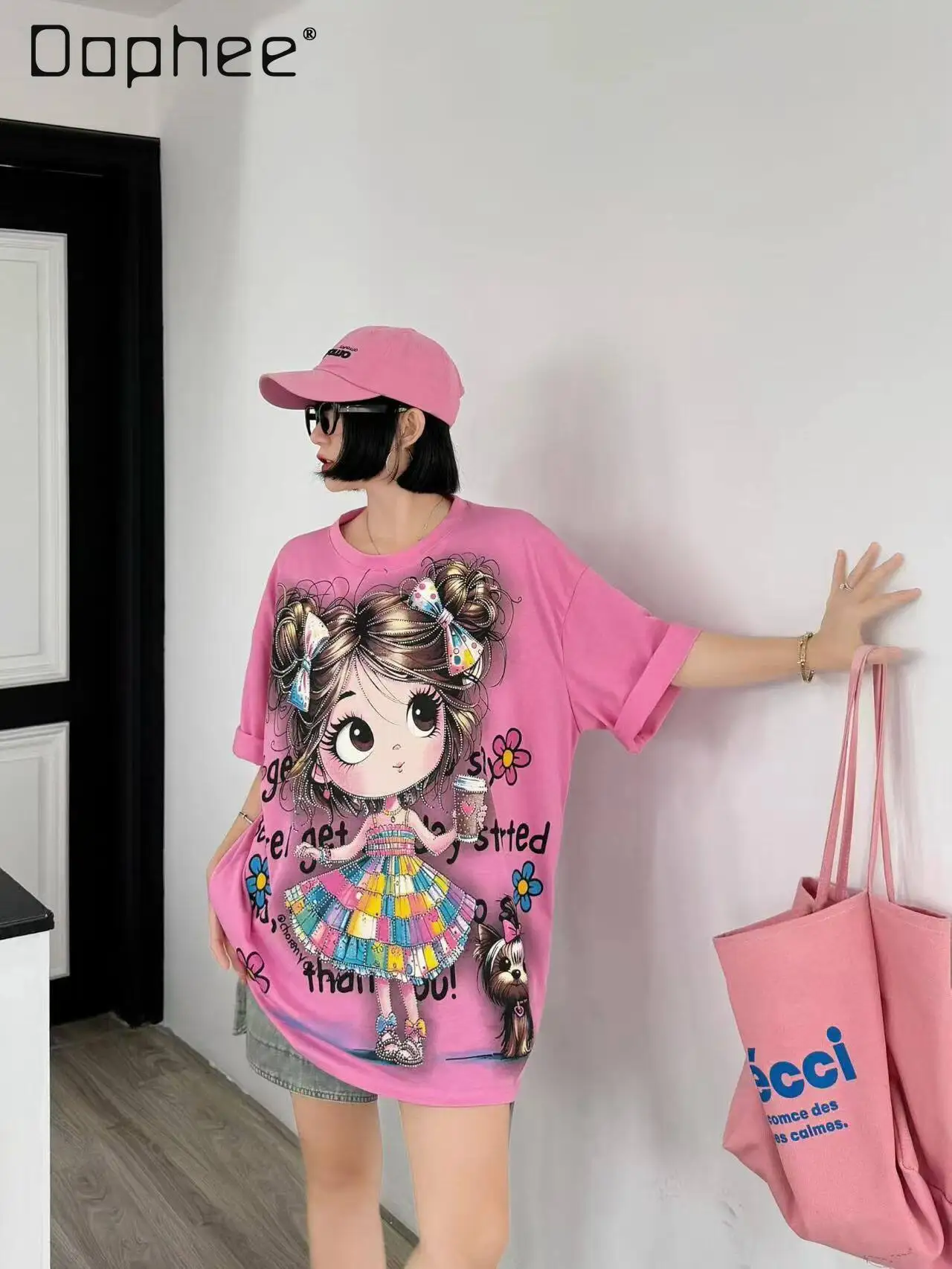2026 Summer New Korean Version Loose and Thin Versatile Cartoon Printed Short-sleeved T-shirt Women's Tide Oversized T Shirt
2026 Summer New Korean Version Loose and Thin Versatile Cartoon Printed Short-sleeved T-shirt Women's Tide Oversized T Shirt
