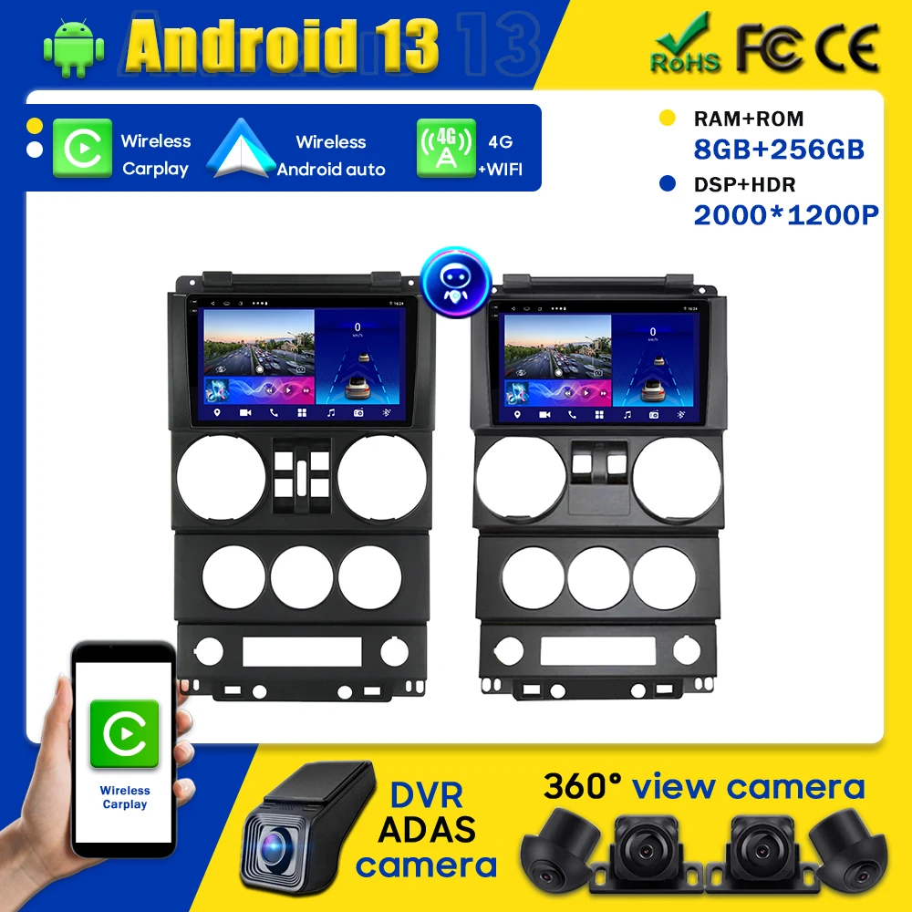 Android 13 Car Radio Stereo Unit Multimedia For Jeep Wrangler 3 JK 2008 -2010 Player GPS Navigation BT Carplay Android Auto 2din
Android 13 Car Radio Stereo Unit Multimedia For Jeep Wrangler 3 JK 2008 -2010 Player GPS Navigation BT Carplay Android Auto 2din