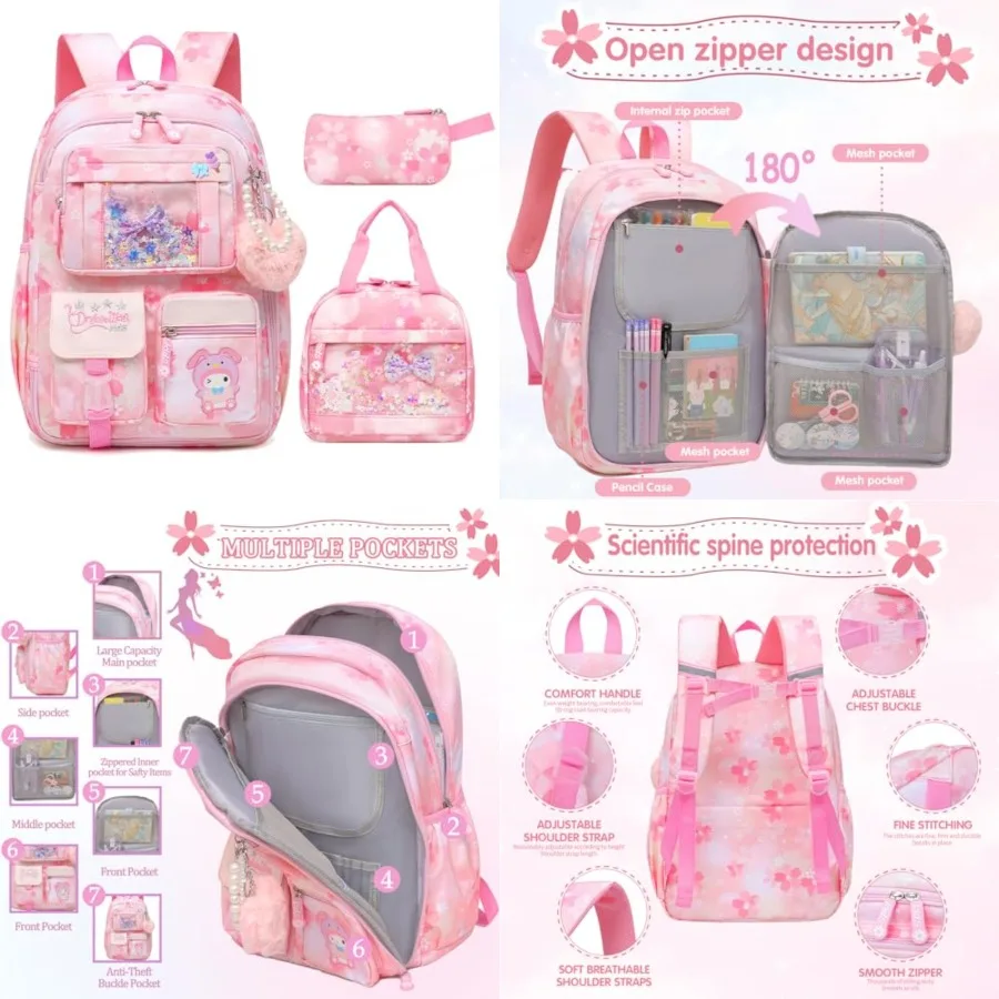 Lovely Girls Backpack School Bag for Students Book Bag with Multiple Pockets Splash-proof 's Backpack ch Set
Lovely Girls Backpack School Bag for Students Book Bag with Multiple Pockets Splash-proof 's Backpack ch Set
