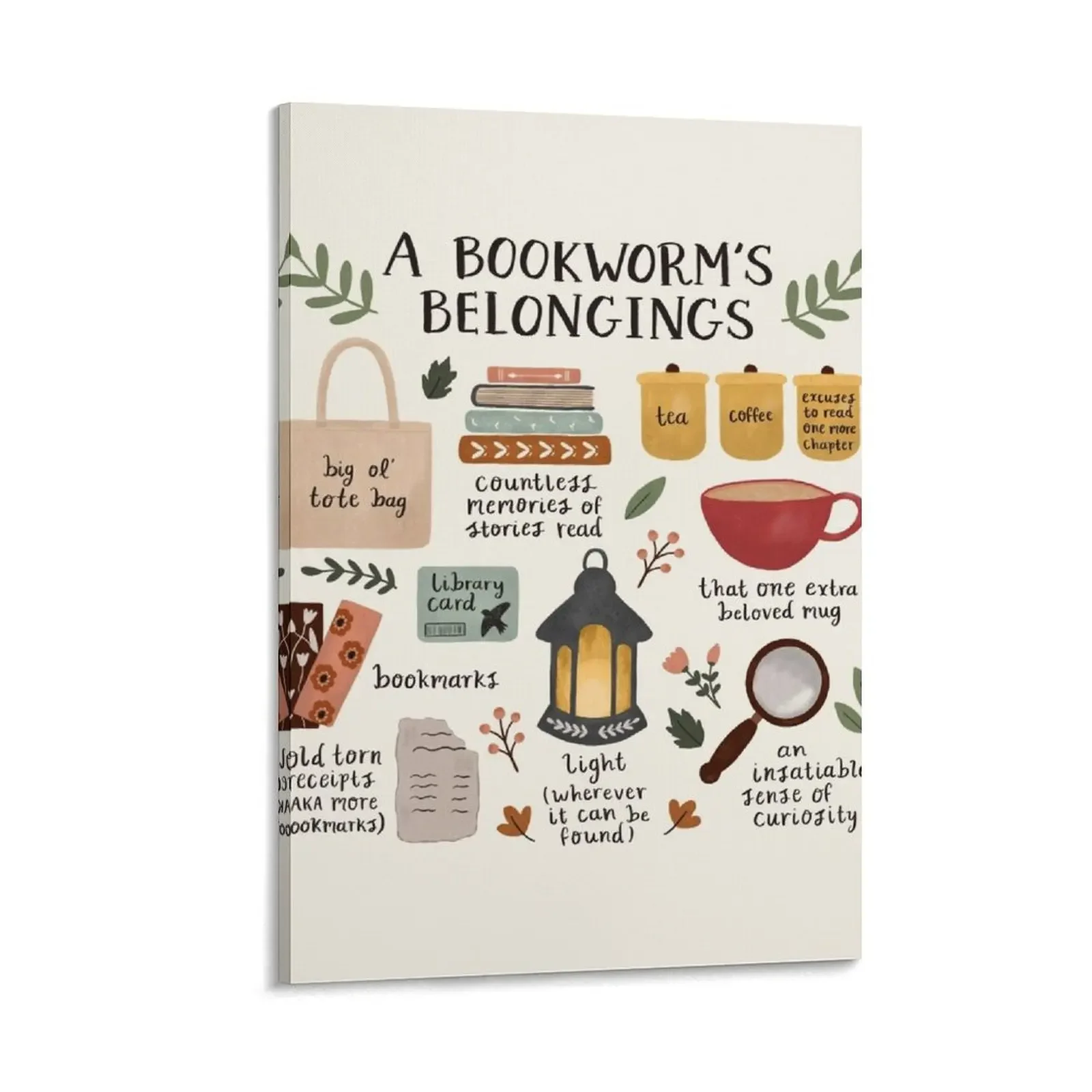 A Bookworm's Belongings Canvas Painting home decor Decoration home ornaments for home accessories for decor
A Bookworm's Belongings Canvas Painting home decor Decoration home ornaments for home accessories for decor