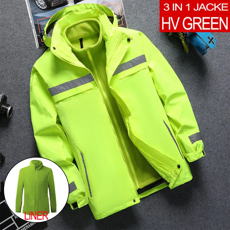 Winter Reflective Jacket Men for Work with Detachable Fleece Linner Waterproof Windproof Thermal Size L-7XL
Winter Reflective Jacket Men for Work with Detachable Fleece Linner Waterproof Windproof Thermal Size L-7XL