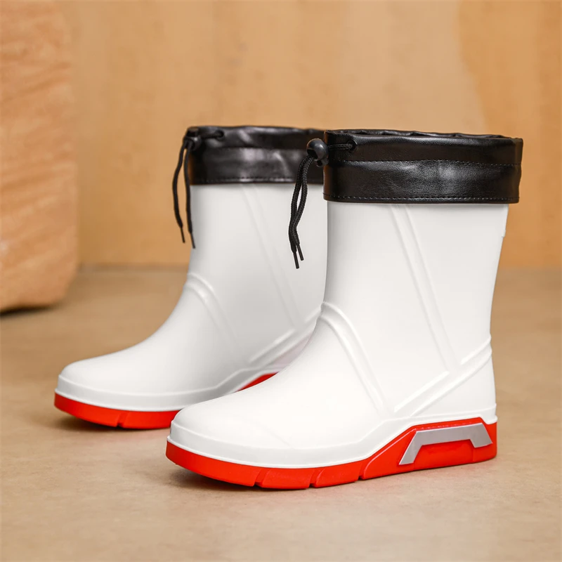 Hot Sale Men's Rain Boots Waterproof White Rain Shoes Men Outdoor Non-Slip Work Shoes Comfortable Slip-On Kitchen Footwear Male
Hot Sale Men's Rain Boots Waterproof White Rain Shoes Men Outdoor Non-Slip Work Shoes Comfortable Slip-On Kitchen Footwear Male