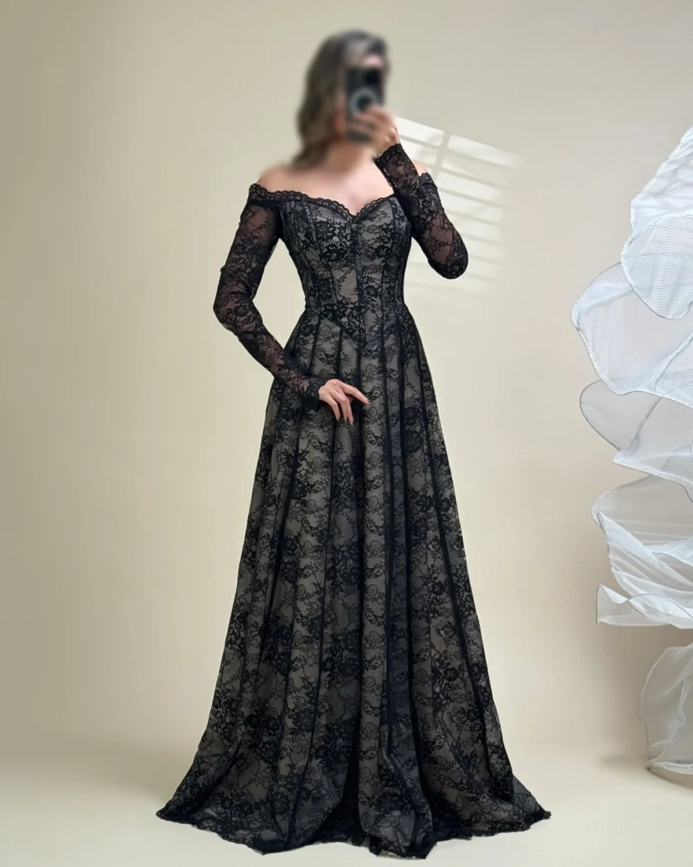 Customized High Quality Women Lace Ruched Pleat A-Line Evening Dresses Elegant Off-the-shoulder Three Quarter Sleeve Party Gown
Customized High Quality Women Lace Ruched Pleat A-Line Evening Dresses Elegant Off-the-shoulder Three Quarter Sleeve Party Gown