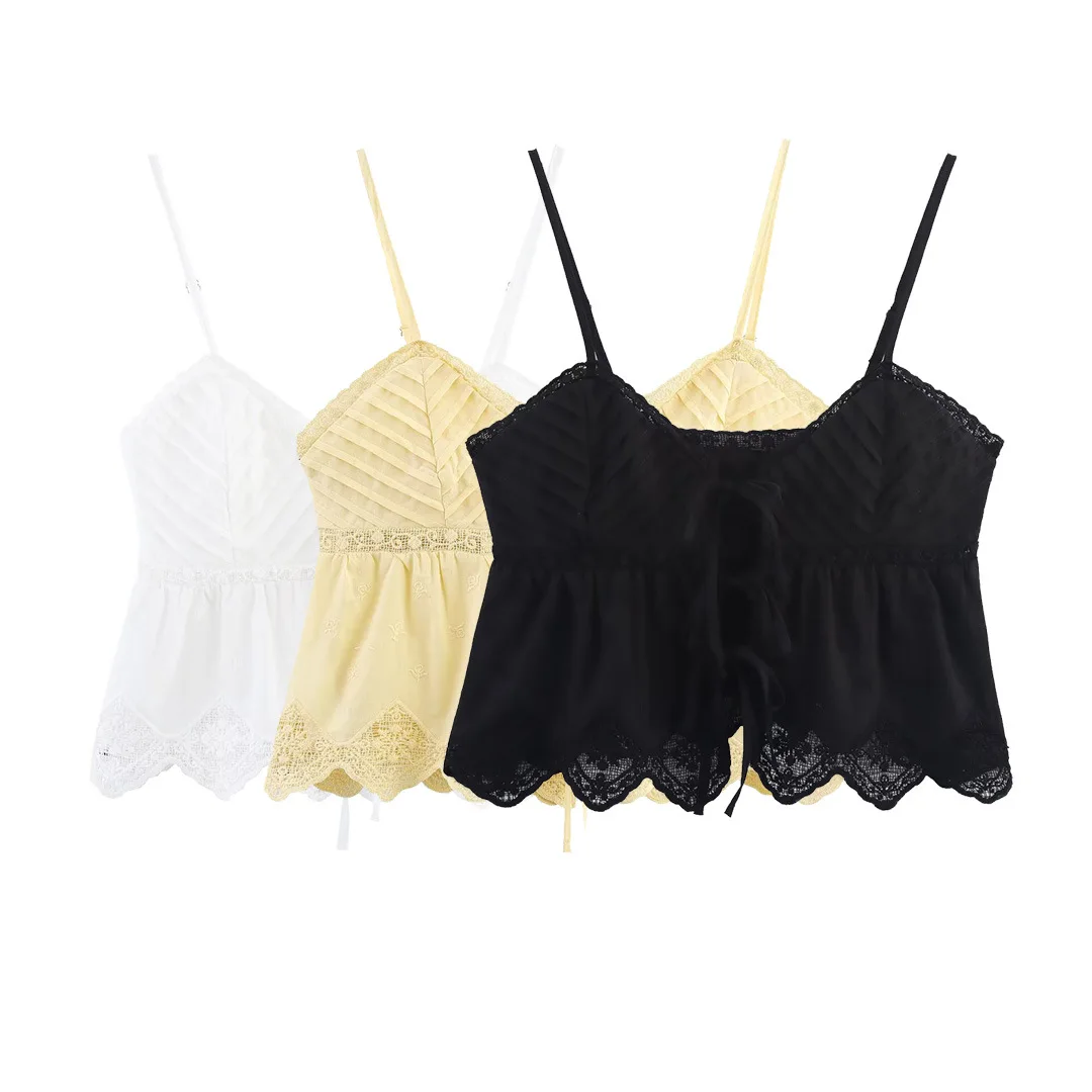 Summer New Women Bow Lace Up Embroidered Vest Women Lace Embroidery tank Shirt Blouse Sleeveless Lady Cotton Tops
Summer New Women Bow Lace Up Embroidered Vest Women Lace Embroidery tank Shirt Blouse Sleeveless Lady Cotton Tops