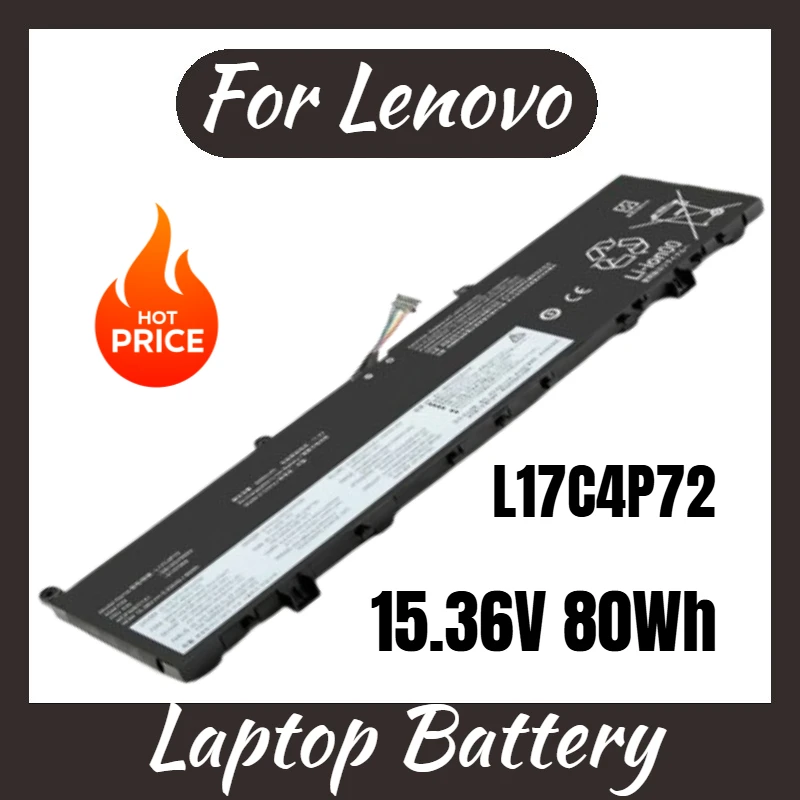 New 15.36V 80Wh L17C4P72 Laptop Battery for Lenovo ThinkPad X1 Extreme Gen 1 2 L18M4P71 01AY968
New 15.36V 80Wh L17C4P72 Laptop Battery for Lenovo ThinkPad X1 Extreme Gen 1 2 L18M4P71 01AY968