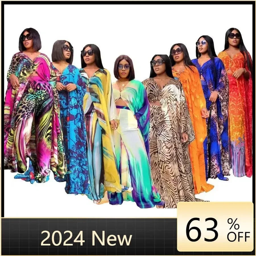 Women Africa Abaya 2 Piece Set 2024 African Dashiki New Fashion Two Piece Suit Wide Tops + Long Pants Party Free Size For Ladies
Women Africa Abaya 2 Piece Set 2024 African Dashiki New Fashion Two Piece Suit Wide Tops + Long Pants Party Free Size For Ladies