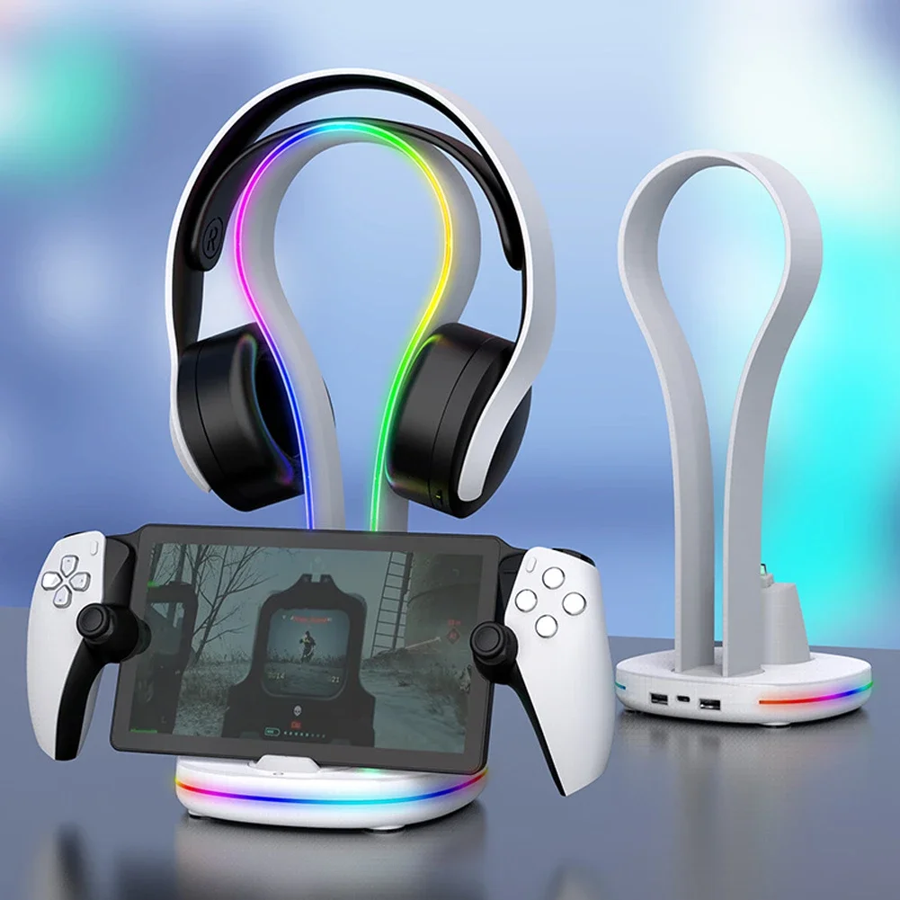 RGB Charging Dock Station Headphones Holder Charging Stand with Type-C & 2 USB Ports for PS5 Portal for PlayStation Portal
RGB Charging Dock Station Headphones Holder Charging Stand with Type-C & 2 USB Ports for PS5 Portal for PlayStation Portal