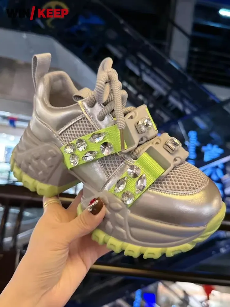 Women Spring Summer Breathable Spliced Mesh Running Trainers Lace Up Thick Bottom Walking Sport Shoes Female Outdoor Sneakers
Women Spring Summer Breathable Spliced Mesh Running Trainers Lace Up Thick Bottom Walking Sport Shoes Female Outdoor Sneakers