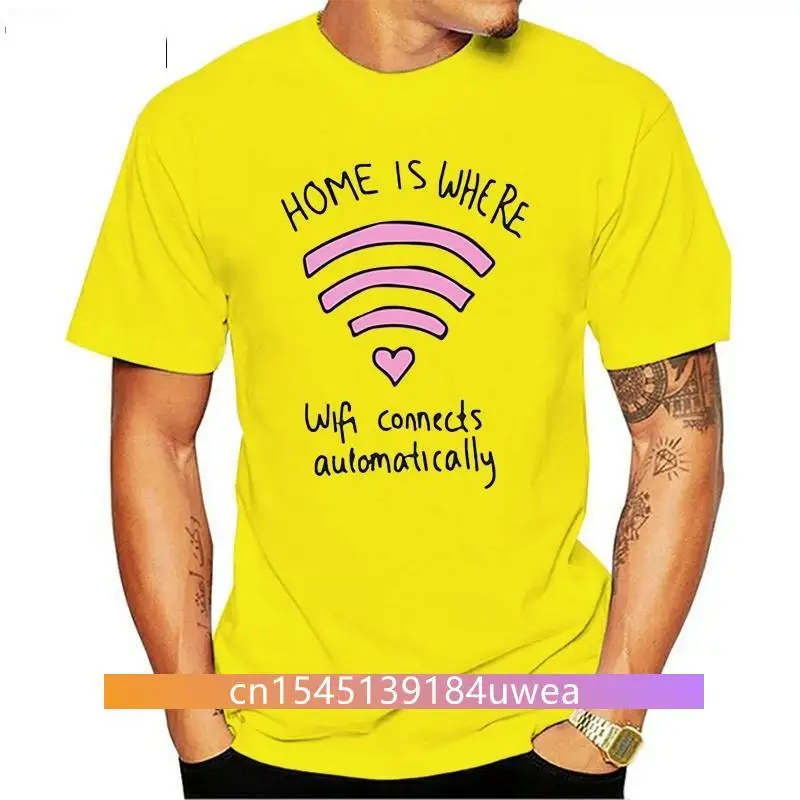 New Mens T-Shirt-Logo Wifi Love-Home Is Where Wifi Connects Automatically-Fun Plus Size Tee Shirt
New Mens T-Shirt-Logo Wifi Love-Home Is Where Wifi Connects Automatically-Fun Plus Size Tee Shirt