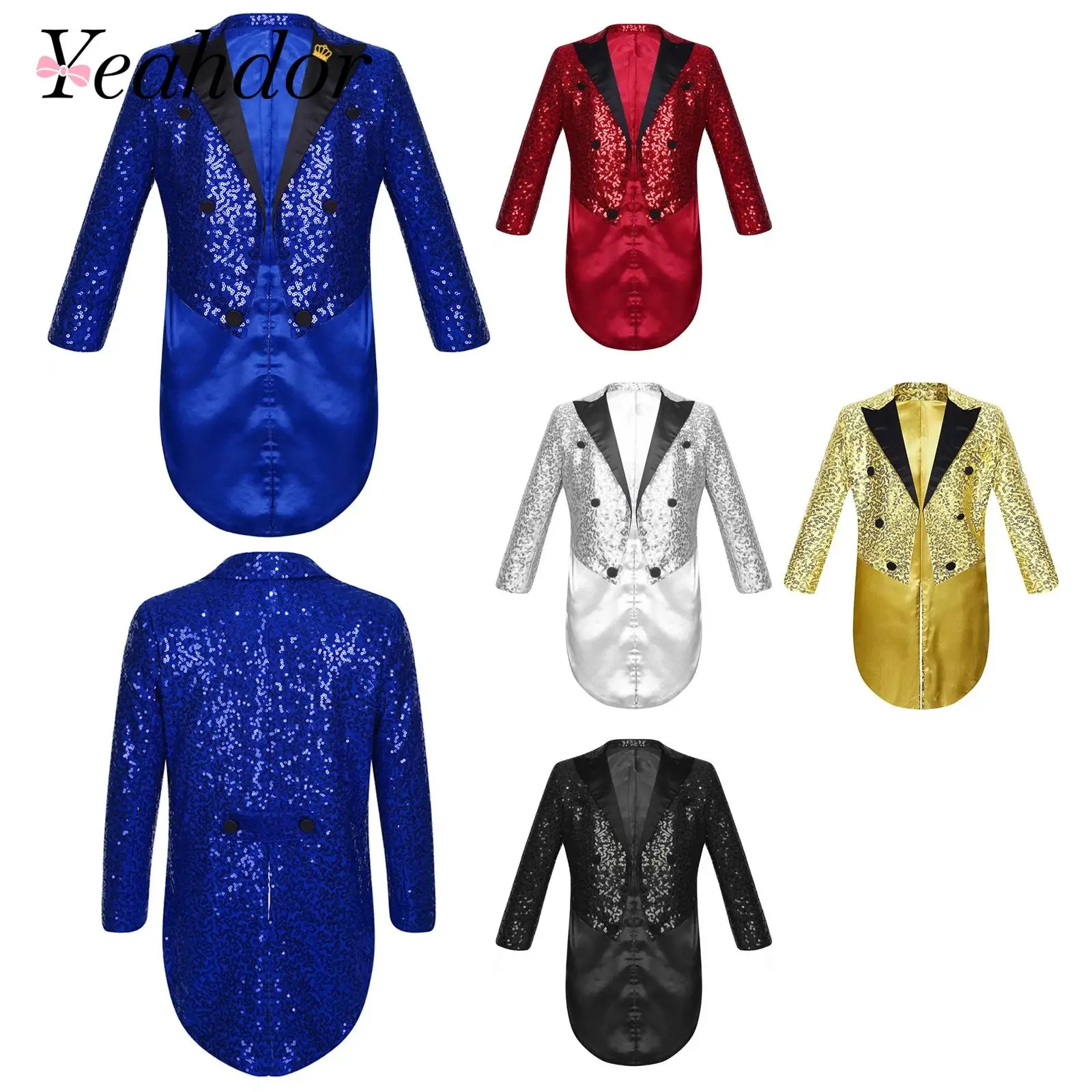 Kids Boys Sequin Tailcoat Jacket Shiny Blazer Top Classic Fit Tuxedo Formal Coat Prom Wedding Party Magic Performance Costume
Kids Boys Sequin Tailcoat Jacket Shiny Blazer Top Classic Fit Tuxedo Formal Coat Prom Wedding Party Magic Performance Costume