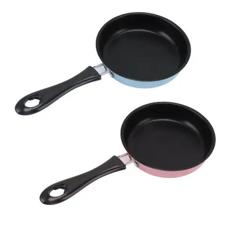 12cm Mini Frying Pan Stainless Steel Prevent Stick Induction Pot Round Breakfast Small Fry Egg Pan with Long Handle