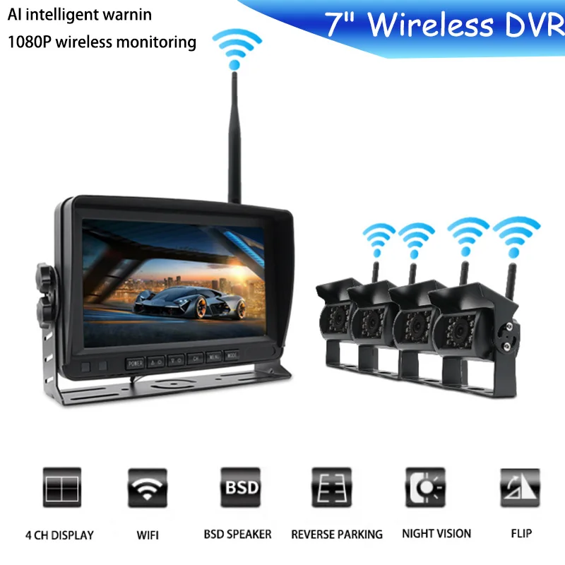 1080p High Definition AHD Wireless Truck DVR Monitor 7" Night Vision Reverse Backup Recorder Wifi Camera For Bus Car
1080p High Definition AHD Wireless Truck DVR Monitor 7" Night Vision Reverse Backup Recorder Wifi Camera For Bus Car
