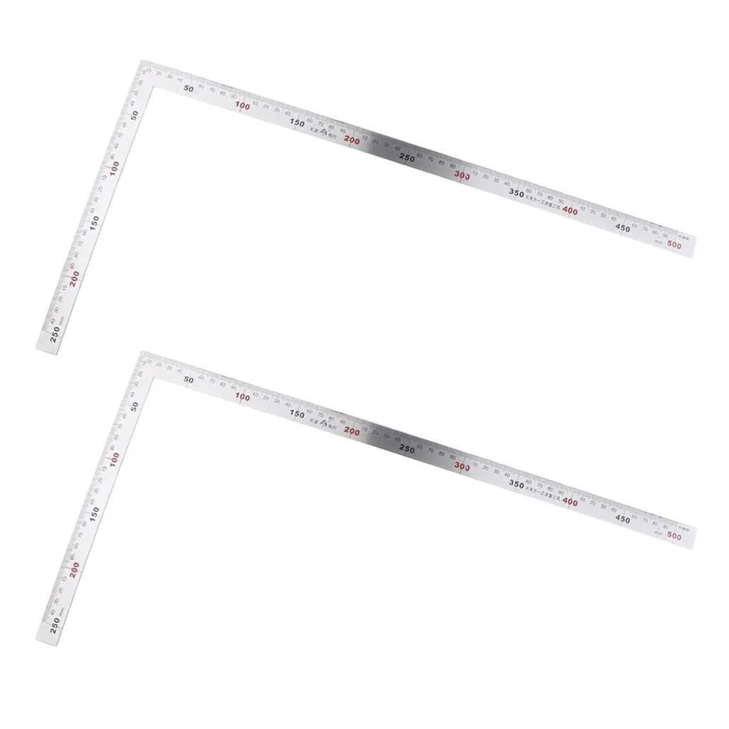 2pcs Square Stainless Steel Measuring Ruler Precision Carpenter Tool
2pcs Square Stainless Steel Measuring Ruler Precision Carpenter Tool