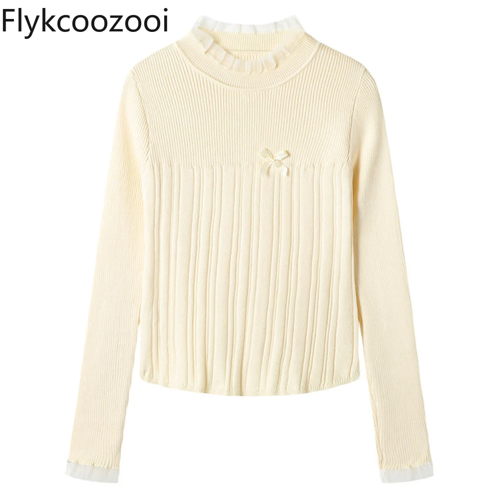 Gentle and Sweet Lace Edge Half High Crew Neck Knitwear Women's New Autumn and Winter Slim Clothes Regulai Fit Pullover
Gentle and Sweet Lace Edge Half High Crew Neck Knitwear Women's New Autumn and Winter Slim Clothes Regulai Fit Pullover