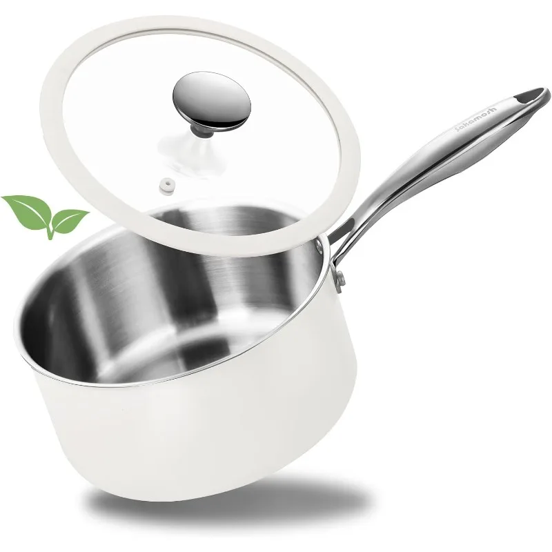 2.5 Quart Tri-ply Stainless Steel Saucepan with Glass Lid, Induction Sauce Pan Compatible with All Cooktops, Non-Toxic Sauce
2.5 Quart Tri-ply Stainless Steel Saucepan with Glass Lid, Induction Sauce Pan Compatible with All Cooktops, Non-Toxic Sauce