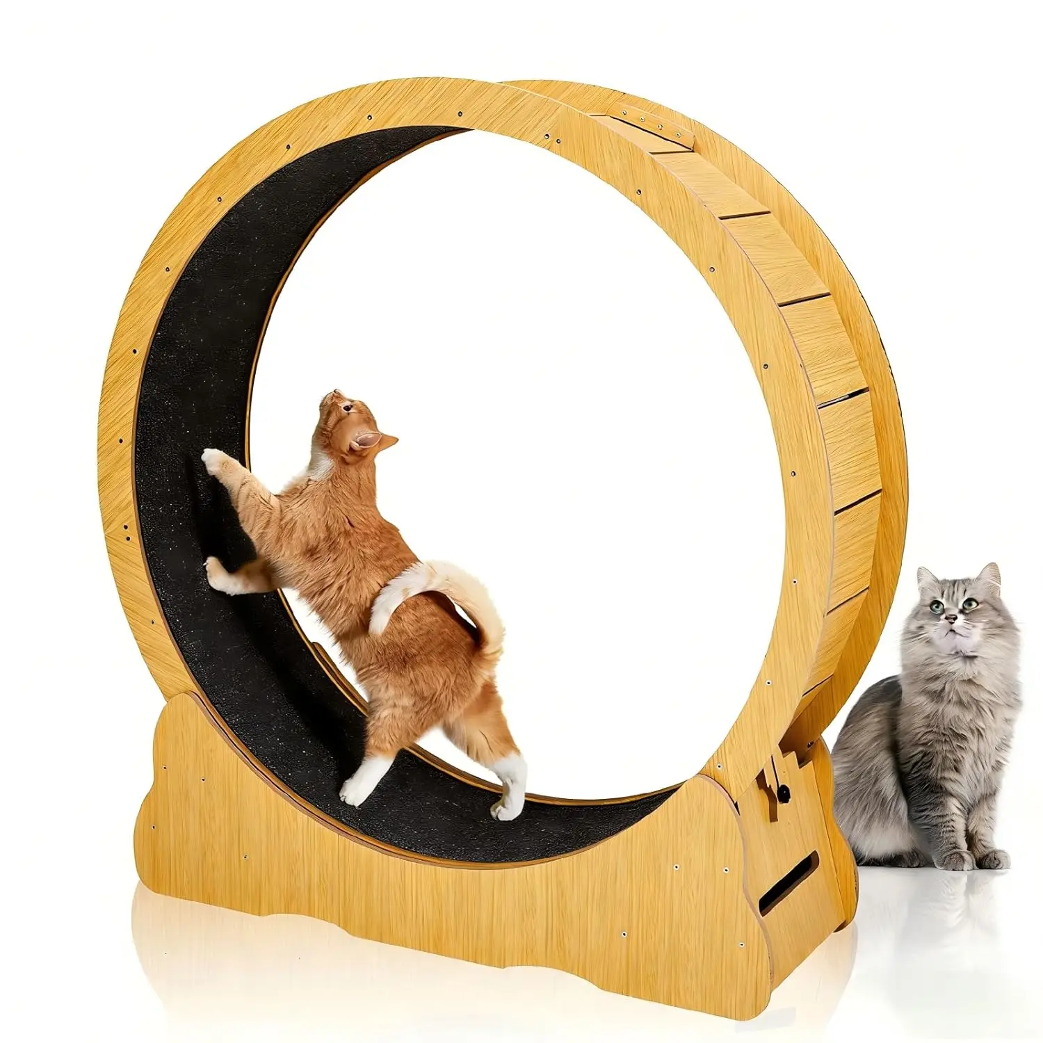 43.3" Cat Exercise Wheel, Silent Treadmill w/Safety Lock, Reinforced HDF Run Wheel for Indoor Cats, Soft Carpet, Customized
43.3" Cat Exercise Wheel, Silent Treadmill w/Safety Lock, Reinforced HDF Run Wheel for Indoor Cats, Soft Carpet, Customized