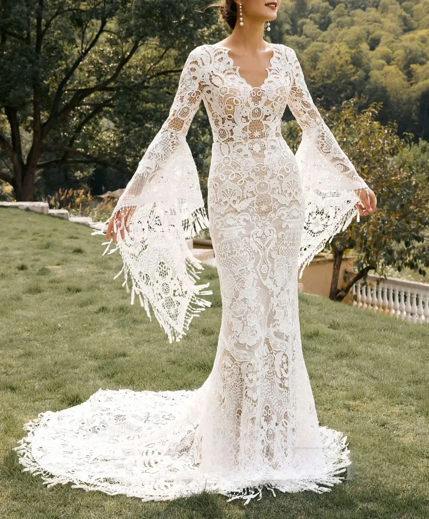 Сексуальное современное пляжное свадебное платье русалки с v-образным вырезом и длинным рукавом, кружевной шлейф, однотонное свадебное платье в стиле бохо, 2025 г., бесплатно по индивидуальному заказу
Сексуальное современное пляжное свадебное платье русалки с v-образным вырезом и длинным рукавом, кружевной шлейф, однотонное свадебное платье в стиле бохо, 2025 г., бесплатно по индивидуальному заказу