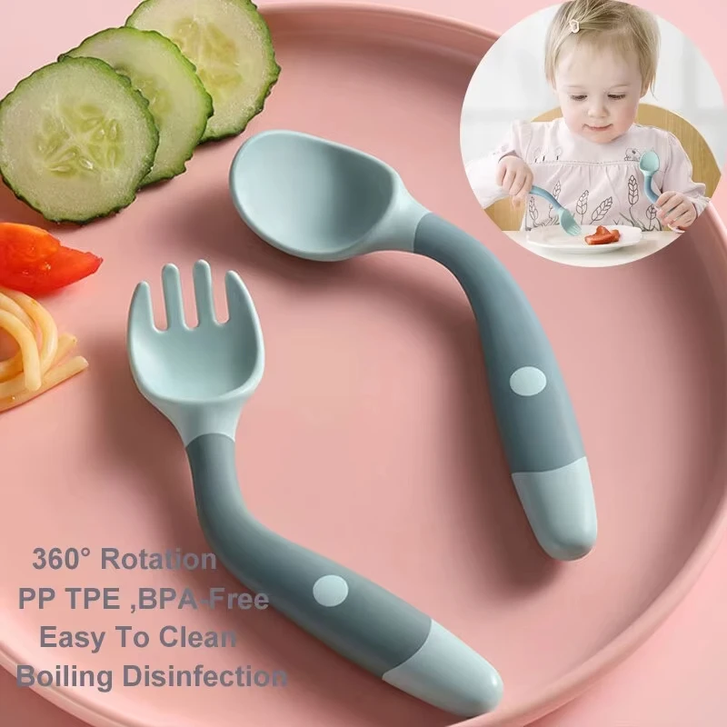 Green BAP Free Children Learn To Eat Training Tableware Twist Fork Spoon Silicone PP Soft Spoon
Green BAP Free Children Learn To Eat Training Tableware Twist Fork Spoon Silicone PP Soft Spoon