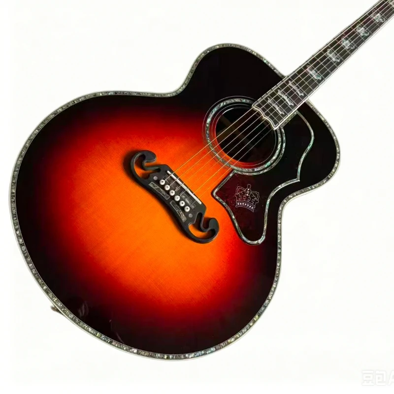 43 Inch Sunburst Jumbo Acoustic Guitar All Solid Wood With Abalone Inlay Crown Style Pickguard Neck-through Free Delivery
43 Inch Sunburst Jumbo Acoustic Guitar All Solid Wood With Abalone Inlay Crown Style Pickguard Neck-through Free Delivery