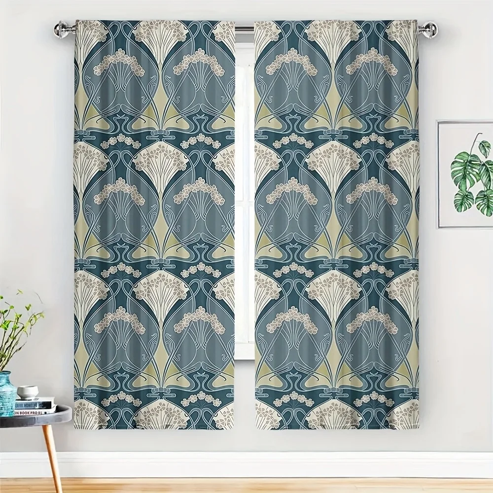2PC Elegant Decorative Damask Print Curtain Panels Blue Gray Swirl Design for Living Room Home Window Curtains
2PC Elegant Decorative Damask Print Curtain Panels Blue Gray Swirl Design for Living Room Home Window Curtains