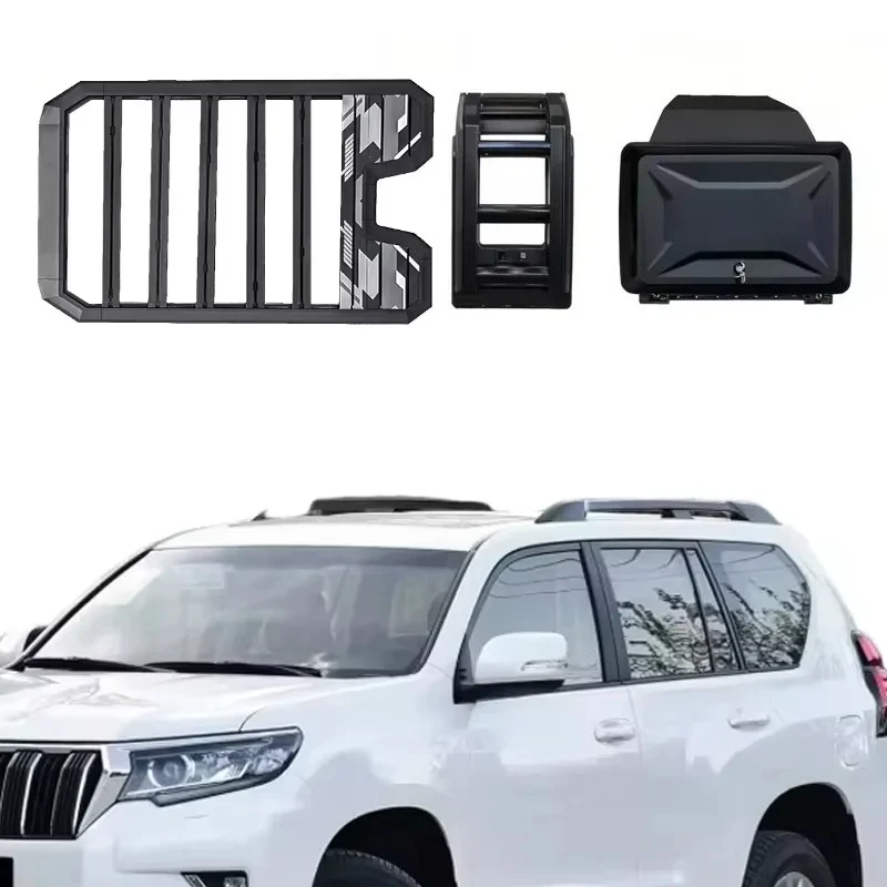 Aluminum Alloy Car Roof Cargo Luggage Rack Baskets Side Ladder Side Box forToyota Prado 2004-2009 / 2010-2022
Aluminum Alloy Car Roof Cargo Luggage Rack Baskets Side Ladder Side Box forToyota Prado 2004-2009 / 2010-2022