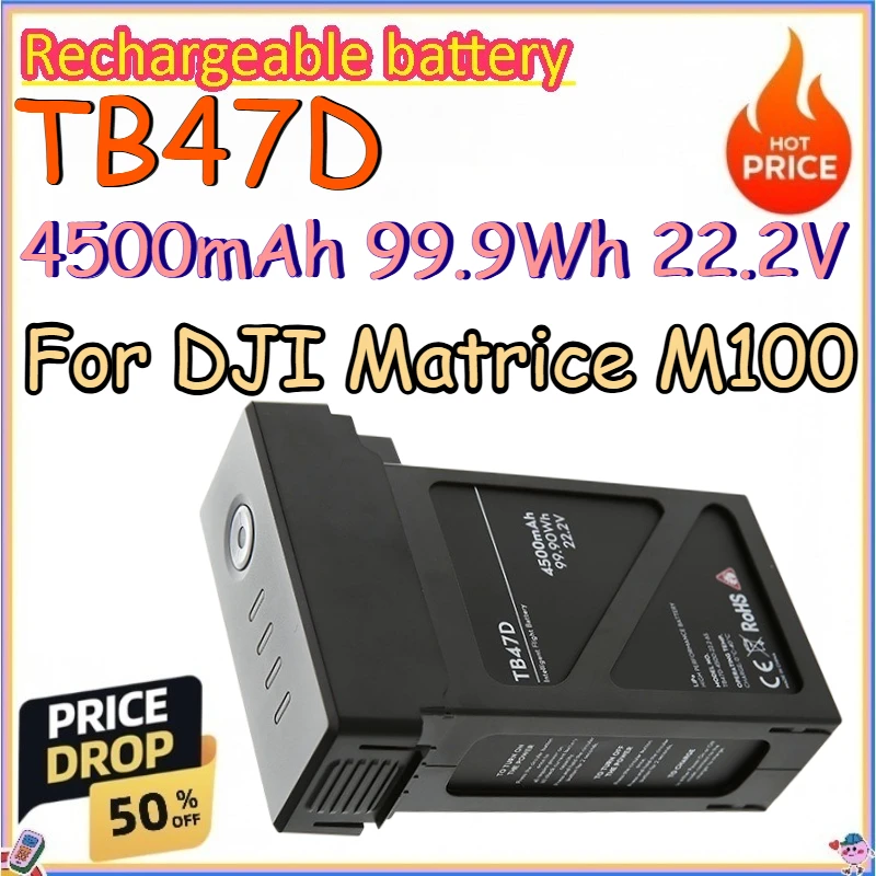 TB47D 4500mAh 99.9Wh 22.2V Drone Battery for DJI Matrice M100 Replace The Battery of The Aerial Drone
TB47D 4500mAh 99.9Wh 22.2V Drone Battery for DJI Matrice M100 Replace The Battery of The Aerial Drone